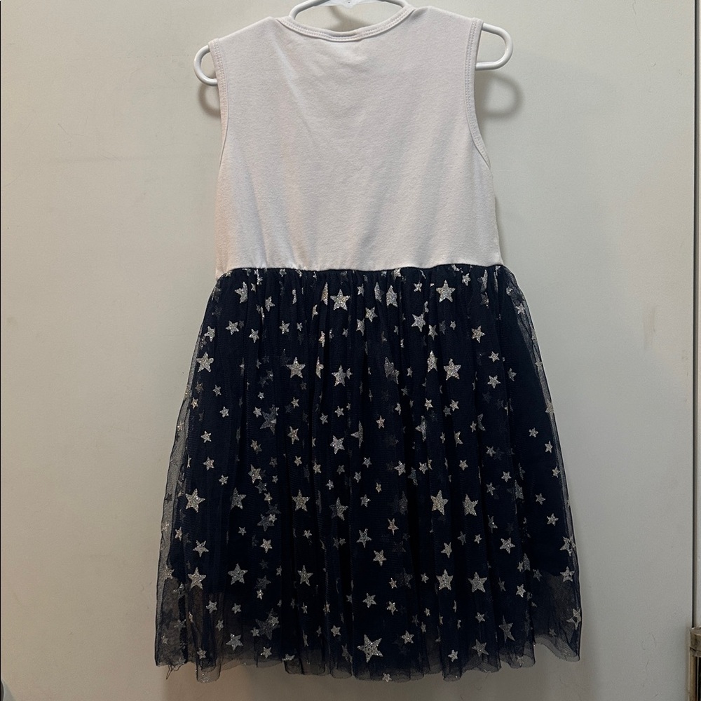 White, Navy & Silver Sequin & Tulle Butterfly π¦ Star Dress Size 4 - 5 - Picture 6 of 7